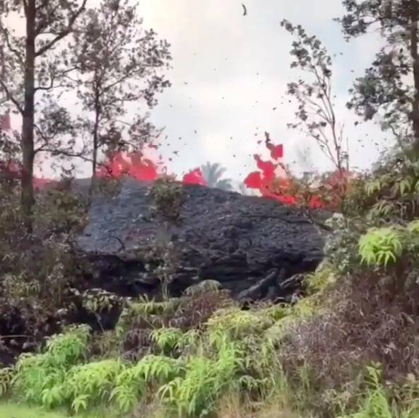 Извержение вулкана на Гавайях. Видео